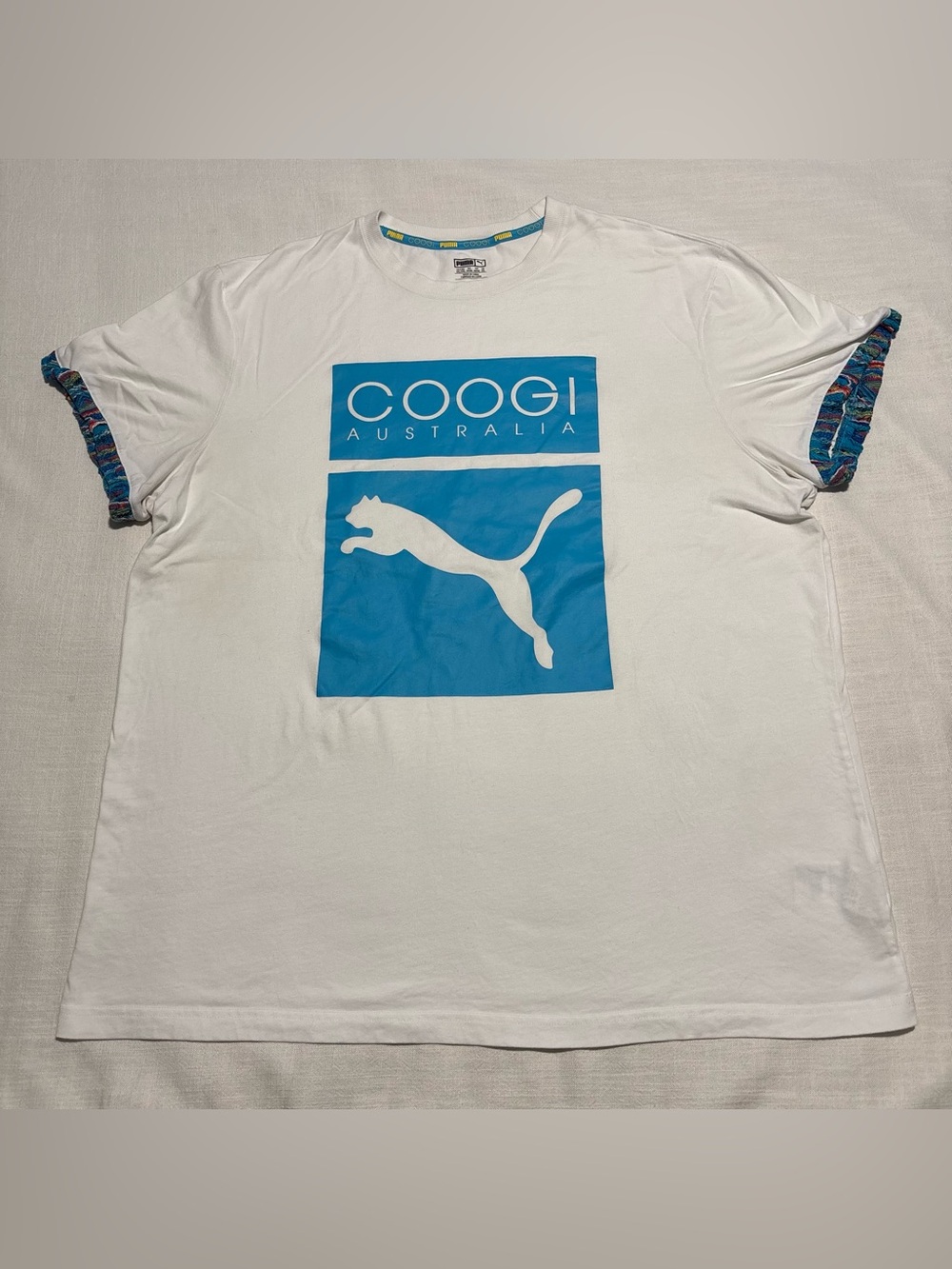 Men’s Puma x Coogi Australia Logo Tee | White / Blue | Size 3XL